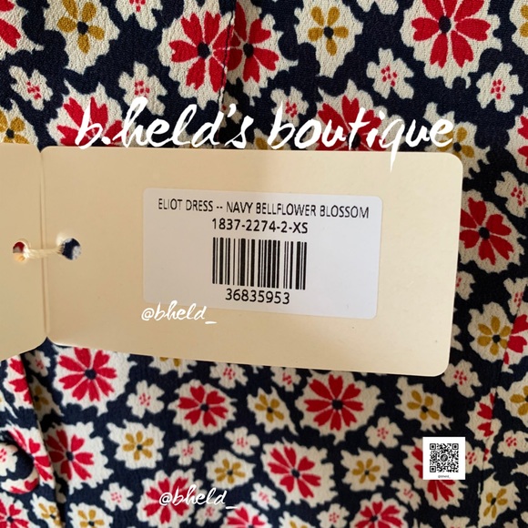 Dôen Eliot Dress in Navy Bellflower Blossom Size XS Brand New NWT - Picture 5 of 17